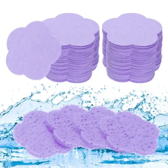Unique Bargains Compact Size High-Temperature Resistant Face Cleansing Sponges Green 120 Pcs image {6}