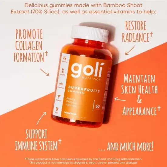 Goli Nutritional Supplement, SuperFruits Beauty Gummy Vitamin - 60 Count image {2}