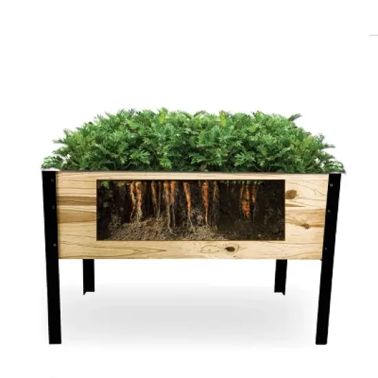 35" Wide Rectangular Wooden Elevated Garden Bed with Legs Tan - Backyard Expressions image {2}