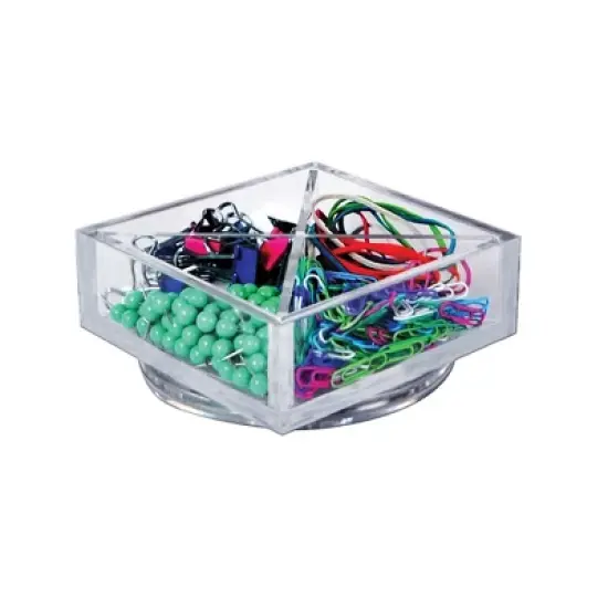 Azar Displays 6" Square Tray Four Compartment Revolving Desk Organizer image {1}