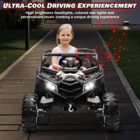 JOYRACER 24V Ride on Car w/ Remote Control, 4WD Powered Electric Off-Road UTV with 4*200W Motors image {2}