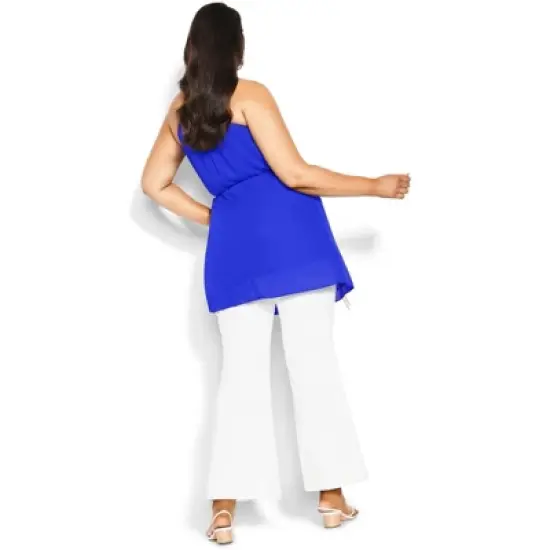 Women's Plus Size Waterfall Tunic  - Cobalt | CITY CHIC image {1}