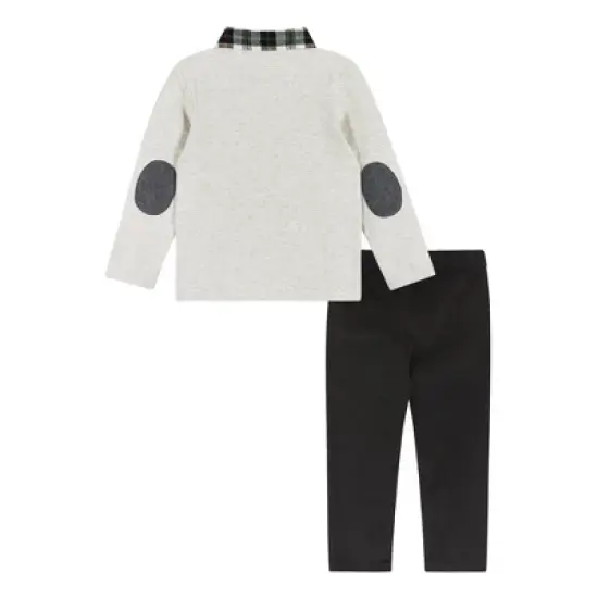 Andy & Evan  Toddler  Boys Heather Cream Holiday Polo Set image {2}