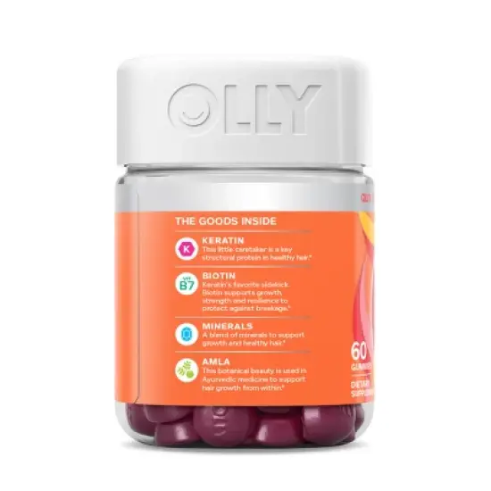 OLLY Heavenly Hair Supplement Gummies with Keratin, Amla, Biotin & Minerals - 60ct image {3}