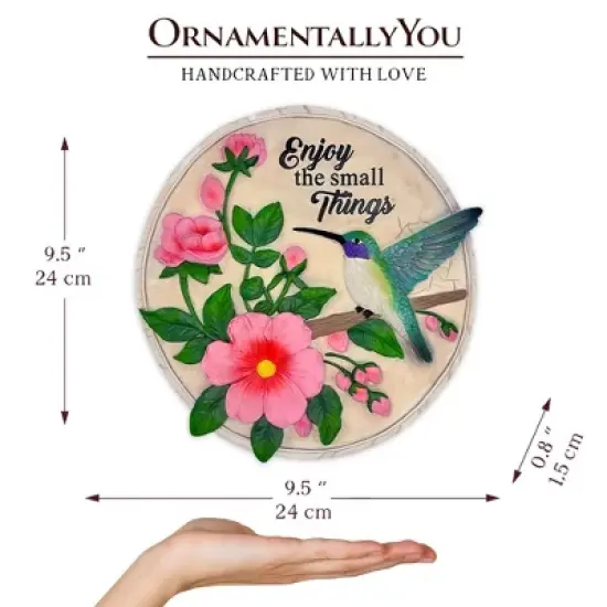 Enjoy the Small Things Hummingbird Stepping Stone, 9.5" Decorative Garden Appreciation Gift| OrnamentallyYou image {2}