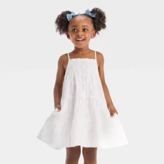 Toddler Girls' Eyelet Embroidered Tank Dress - Cat & Jack&trade; White image {3}