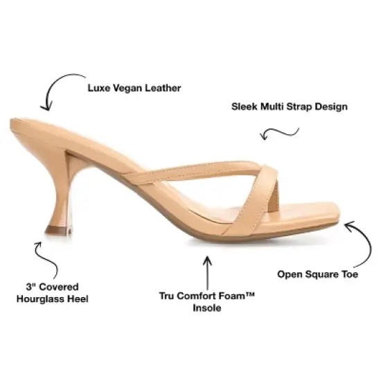 Journee Collection Womens Tallie Tru Comfort Foam Open Toe Mid Heel Pumps Tan 12 image {7}