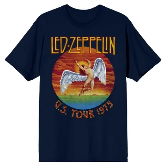 Led Zeppelin U.S. Tour 1975 Crew Neck Short Sleeve Men's T-shirt image {5}