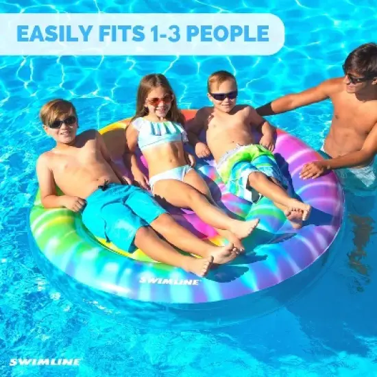 Swimline Inflatable Spiral Tie Dye Floating Island Pool Float - 65" image {3}