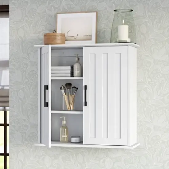 Monroe Two-Door Wall Cabinet White - RiverRidge Home image {1}