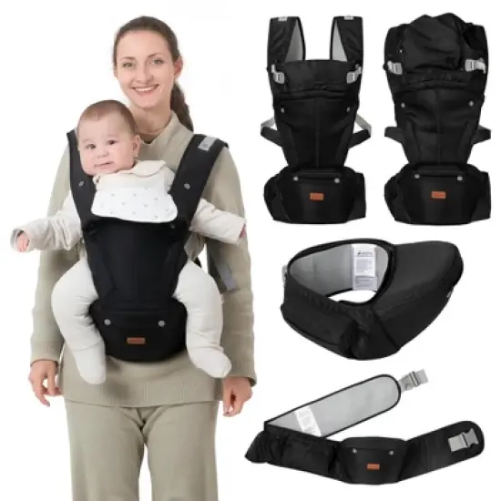 BabbleRoo Grow Carrier &ndash; 6-in-1 Baby Carrier with Hip Seat, Ergonomic & Adjustable Toddler Carrier, Newborn to Toddler, with Lumbar Support & Sunshade image {9}