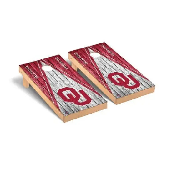 NCAA Oklahoma Sooners Premium Cornhole Board Triangle Weathered Version image {1}
