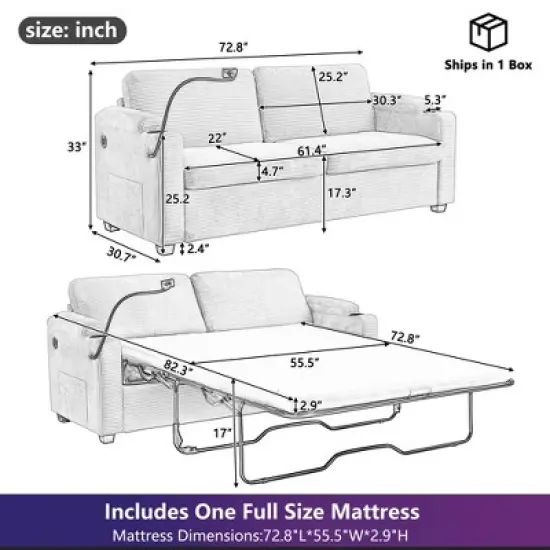 GlasFlength Seating Sets, Spacious Striped Sectional Sofa, Perfect for Social Gatherings, Beige, 72.8"*30.7"*33" image {4}