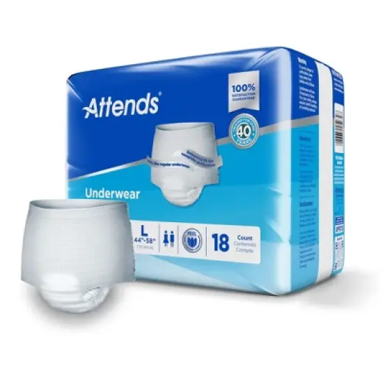 Attends Incontinence Underwear, Ultimate Absorbency, Unisex, Large, 72 Count image {1}