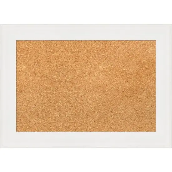 Amanti Art Vanity White Narrow Framed Corkboard, Natural Cork image {6}