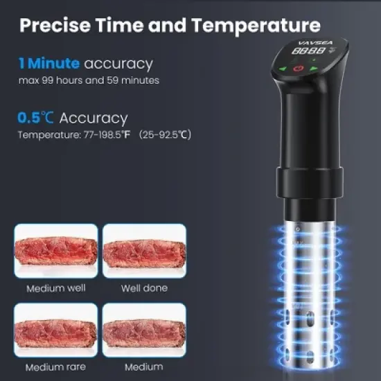 VAVSEA Sous Vide Machines with Digital Touch Screen and Accurate Temperature Time Control image {2}