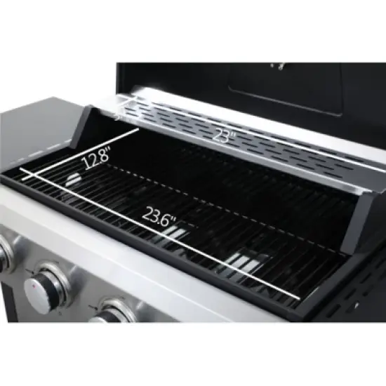 FURNIinspire Outdoor Grills, Griddles and Smokers Professional 4 Burner Gas Grill, Stainless Steel BBQ with Pizza Oven, Black, 25.6"*17.7"*14.6" image {2}