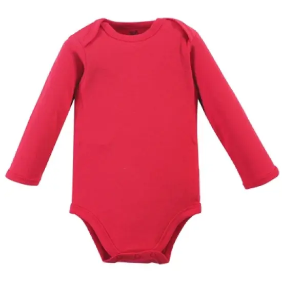 Touched by Nature Baby Girl Organic Cotton Long-Sleeve Bodysuits 5pk, Poppy image {3}