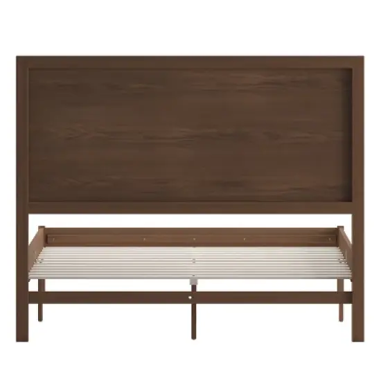 Emma and Oliver Classic Wooden Platform Bed with Headboard image {6}