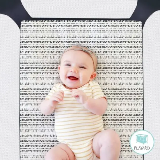 The Peanutshell Fitted Playard Sheets - Black and White Safari Animals - 2pk image {4}