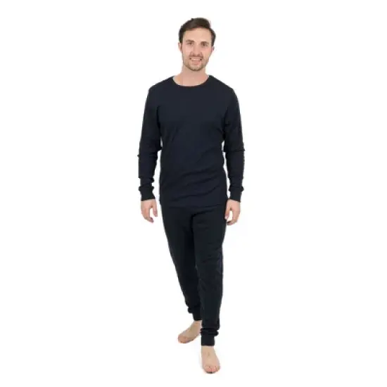 Leveret Mens Two Piece Cotton Solid Neutral Color Pajamas image {6}