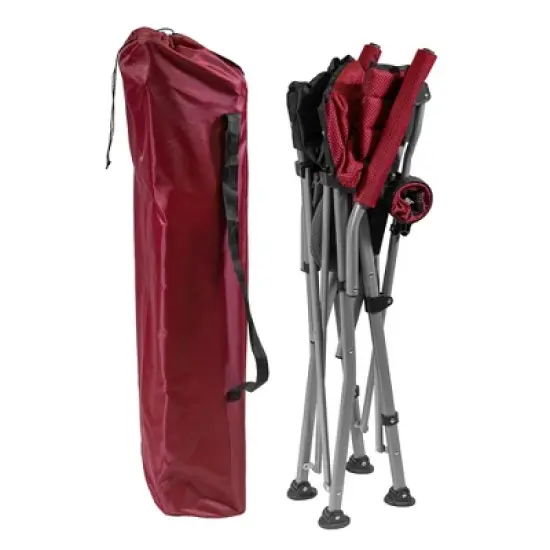 Zenithen Quad Padded Hard Arm Outdoor Sports Chair, Extra-Large, Red image {2}