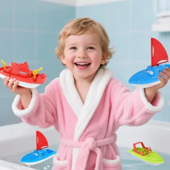 Toy Boats, 3 PCS Boat Bath Toy Toddler Pool Toys, Toy Boats for Water Play Plastic Toy Boats for Toddlers 1-3 image {1}