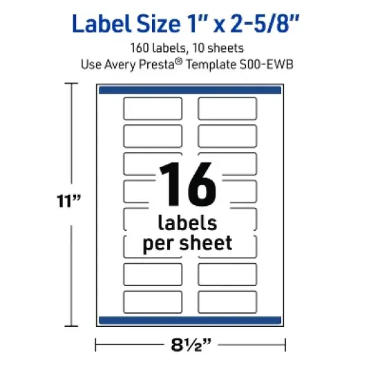 Avery Rectangle Address Labels, Gold Blush Pattern, 1" x 2-5/8" image {4}