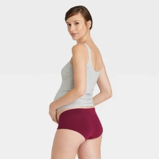 Maternity 3pk Under the Belly Maternity Hipster Underwear - Auden&trade; Pink/Maroon/Black image {2}