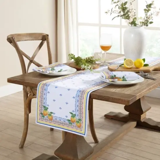 Capri Lemon Table Runner - Multicolor - 13x70 - Elrene Home Fashions image {4}