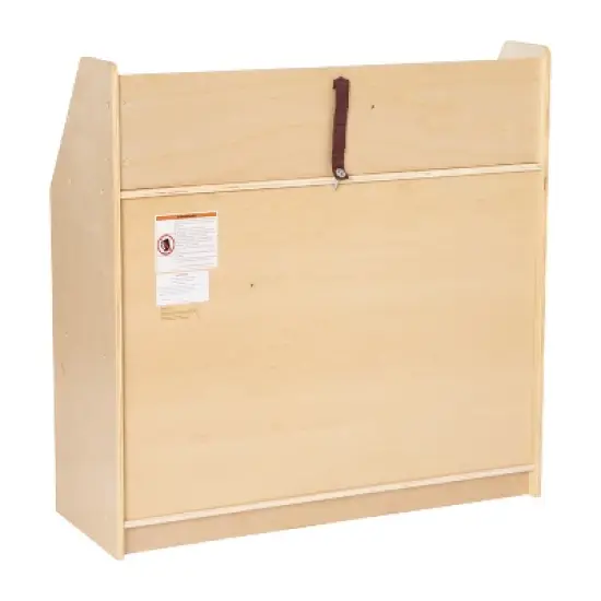 Flash Furniture Natural Wooden 3 Shelf Book Display with Safe, Kid Friendly Curved Edges - Commercial Grade for Daycare, Classroom or Playroom Storage image {6}