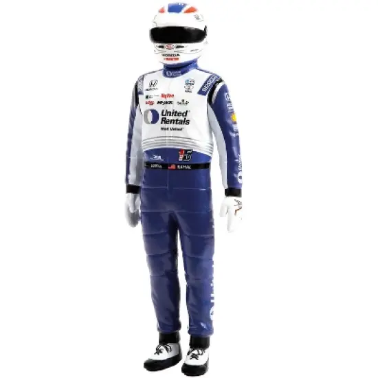 "NTT IndyCar Series" #15 Graham Rahal Driver Figure "United Rentals - Lanigan Racing" for 1/18 Scale Models by Greenlight image {1}