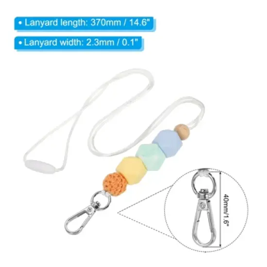 Unique Bargains Lightweight ID Cards Silicone Beaded Lanyards with Buckle Clip image {1}