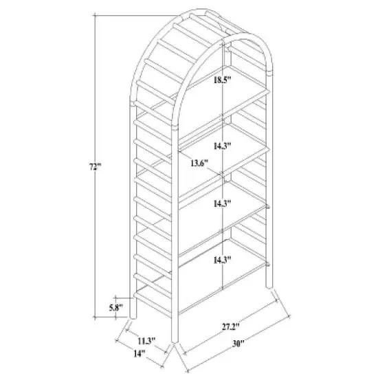 72" Holladay Curved Wooden Bookcase - Threshold&trade; designed with Studio McGee image {6}