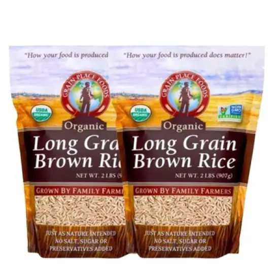 Grain Place Foods 2 lb Organic Long Grain Brown Rice - Pack of 2 image {6}