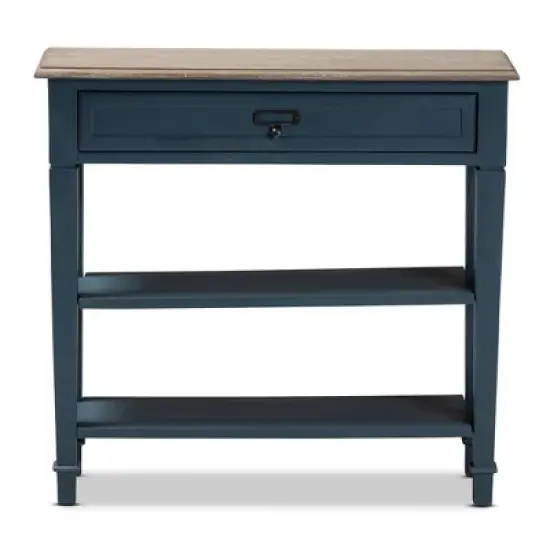 Dauphine Spruce Finished Wood Accent Console Table Blue - Baxton Studio image {8}
