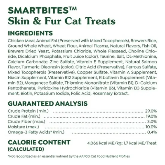 Greenies Smartbites Skin and Fur Health Salmon Flavor Cat Treats image {12}