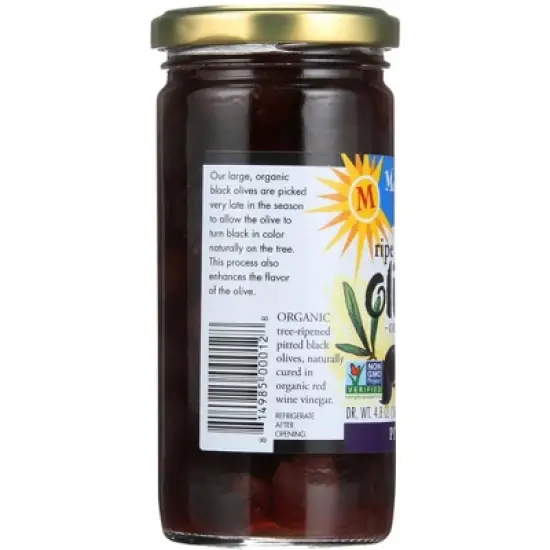 Mediterranean Organic Black Pitted Olives - Case of 12/8.1 oz image {3}