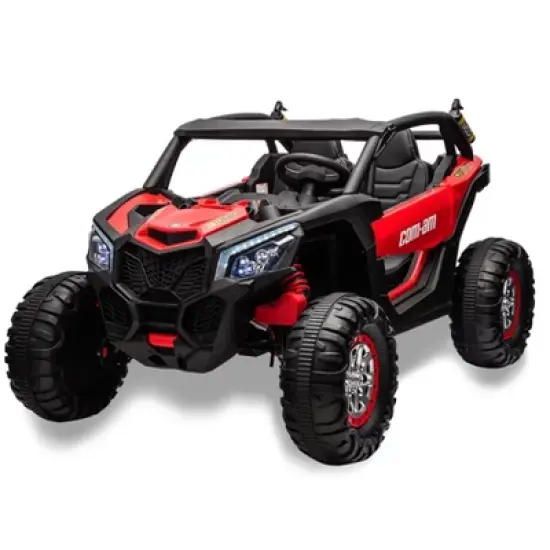 24V Kids Ride On UTV Car, 2 Seater Ride On Truck with Remote Control, 4WD Off-Road UTV Electric Toy Car with Headlights, Music for Boys Girls 3-9 image {9}