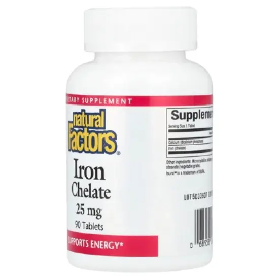 Natural Factors Iron Chelate, 25 mg, 90 Tablets image {2}