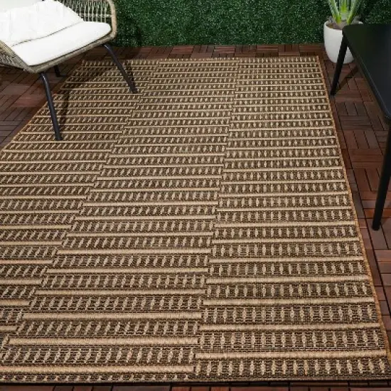 Shifted Geo Stripe Outdoor Rug Tan - Project 62&trade; image {1}