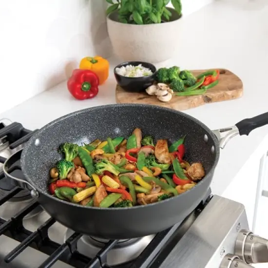 Nordic Ware Verde Spun Ceramic Nonstick 12in Wok image {3}