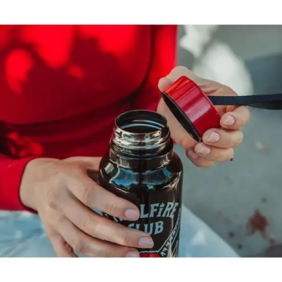 Silver Buffalo Stranger Things Hellfire Club Stainless Steel Water Bottle | Holds 27 Ounces image {1}