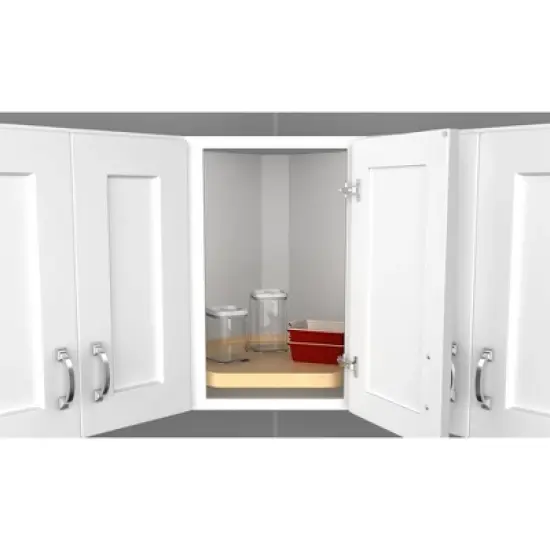 Rev-A-Shelf Single D Shape Lazy Susan Organizer for Upper Corner Wall Kitchen Cabinets, Turntable Storage w/ Swivel Bearing, Wood image {1}