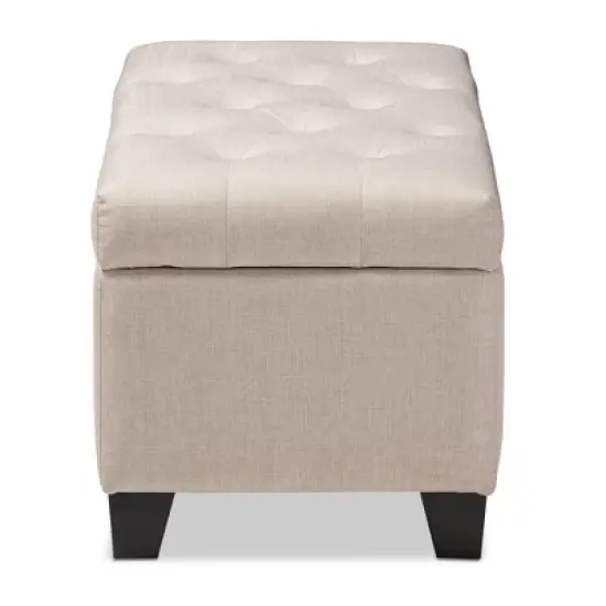 Michaela Modern And Contemporary Fabric Upholstered Storage Ottoman - Baxton Studio image {3}