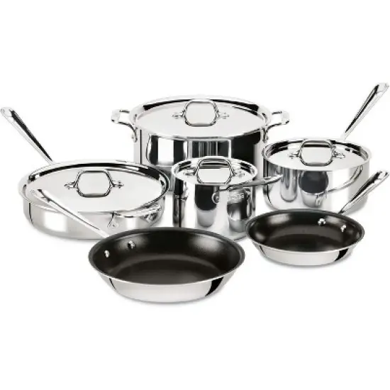 All-Clad D3 3-Ply Stainless Steel Non Stick Cookware Set 10 Piece image {5}