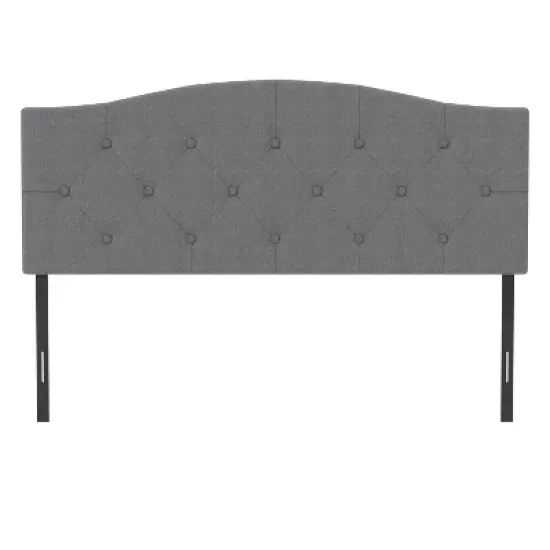 Full/Queen Provence Upholstered Arch Adjustable Tufted Headboard with Frame Glacier Gray Fabric - Hillsdale Furniture image {6}