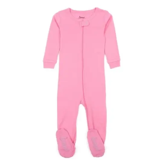 Leveret Toddler Footed Cotton Solid Classic Color Pajamas image {5}