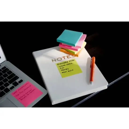 Post-it 3pk 3" x 3" Super Sticky Notes 45 Sheets/Pad - Miami Collection: Multicolor 3x3 Sticky Notes, Art & Design Theme image {13}