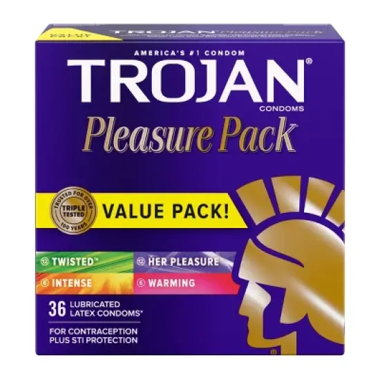 Trojan Pleasure Variety Pack Lubricated Latex Condoms image {16}